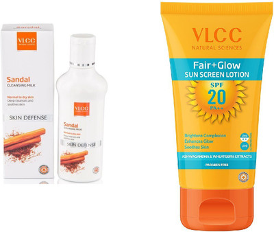 

VLCC Cleansing Milk & Fair glow lotion(100)(Set of 2)