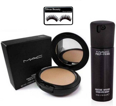 

divas beauty Sscosmetic Mac Moisture Infusion Serum and Studio Fix Compact with Eyelashes(Set of 3)