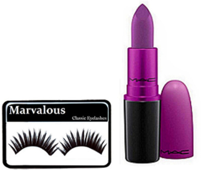

Marvalous Eyelashes, Mac Heroine Lipstick(Set of 2)