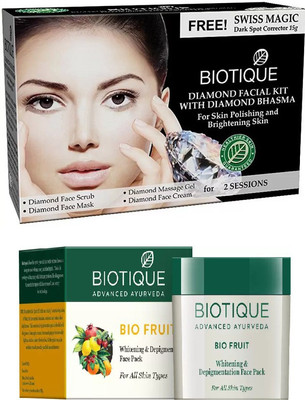 

BIOTIQUE BIO Diamond Facial Kit, Fruit Face Pack(Set of 2)