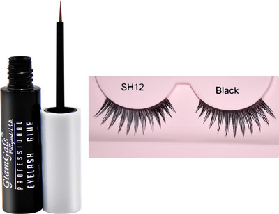 

glamgals Stylish Eye Lashes with Glue Transparent 6.5 ml(Set of 2)