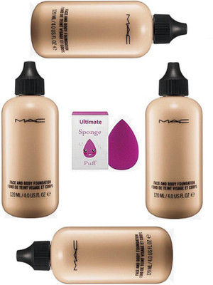 

Ultimate Sponge Puff With MAc Face ANd Body Foundation pack of 4(Set of 5)