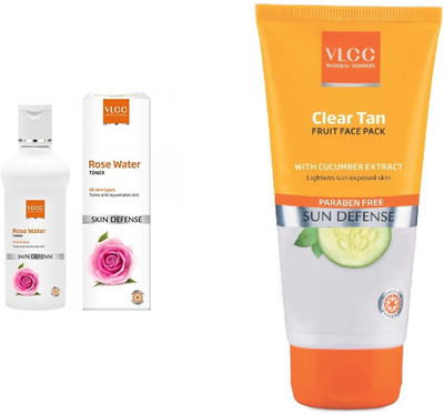 VLCC Rose water & ClearTanfruitpack(Set of 2)