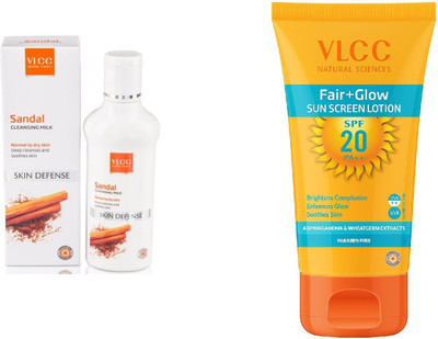 

VLCC Cleansing Milk & Fair glow lotion(50)(Set of 2)