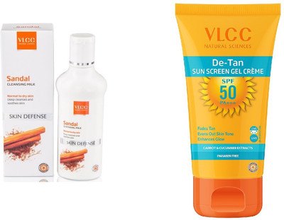 

VLCC Cleansing Milk & De Tan SPF(50)(Set of 2)