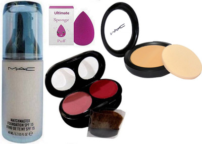 

Ultimate Face Powder studio Fix Compact Of Mac , 2 Shades Blusher With Matchmaster Foundation(Set of 4)