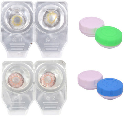 

Choice Empire 2 Pair Zero Power Monthly Contact Lens Without Solution - Gark Grey-Pink Color Lens Monthly Contact Lens(0 dioptres, Dark Grey, Pink, Pack of 4)