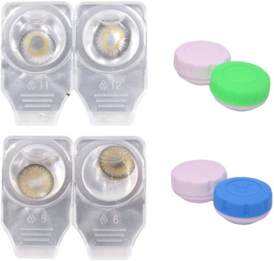

Choice Empire 2 Pair Zero Power Monthly Contact Lens Without Solution - Gark Grey-Gold Color Lens Monthly Contact Lens(0 dioptres, Dark Grey, Gold, Pack of 4)