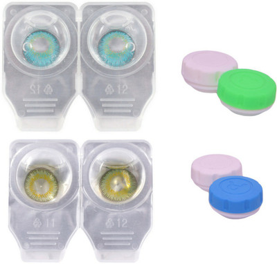 

Choice Empire 2 Pair Zero Power Monthly Contact Lens Without Solution - Aqua-Green Color Lens Monthly Contact Lens(0 dioptres, Aqua, Green, Pack of 4)