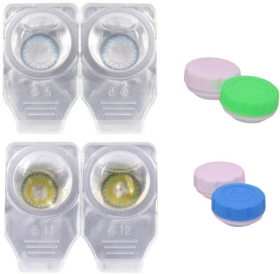 

Choice Empire 2 Pair Zero Power Monthly Contact Lens Without Solution - Blue-Green Color Lens Monthly Contact Lens(0 dioptres, Blue, Green, Pack of 4)