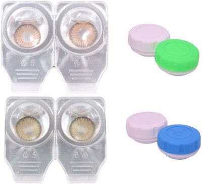 

Choice Empire 2 Pair Zero Power Monthly Contact Lens Without Solution - Brown-Gold Color Lens Monthly Contact Lens(0 dioptres, Brown, Gold, Pack of 4)
