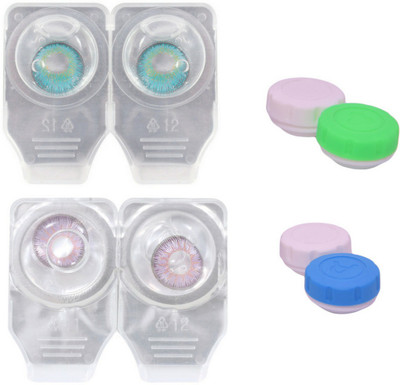 

Choice Empire 2 Pair Zero Power Monthly Contact Lens Without Solution - Aqua-Voilet Color Lens Monthly Contact Lens(0 dioptres, Aqua, Voilet, Pack of 4)