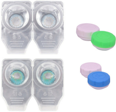 

Choice Empire 2 Pair Zero Power Monthly Contact Lens Without Solution - Aqua-Blue Color Lens Monthly Contact Lens(0 dioptres, Aqua, Blue, Pack of 4)