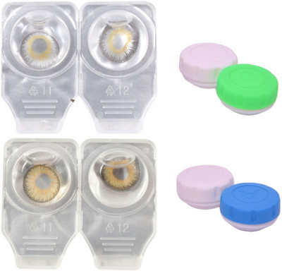 

Choice Empire 2 Pair Zero Power Monthly Contact Lens Without Solution - Gark Grey-Pure Hazzle Monthly Contact Lens(0 dioptres, Dark Grey, Hazzle, Pack of 4)
