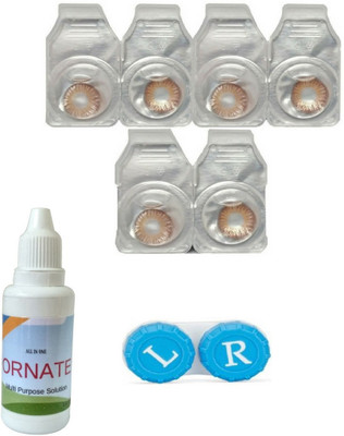 

ORNATE 3 Pair ( Brown ) Zero Power Monthly Contact Lens Monthly Contact Lens(0, Multicolor, Pack of 3)