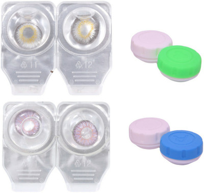 

Choice Empire 2 Pair Zero Power Monthly Contact Lens Without Solution - Gark Grey-Voilet Color Lens Monthly Contact Lens(0 dioptres, Dark Grey, Voilet, Pack of 4)