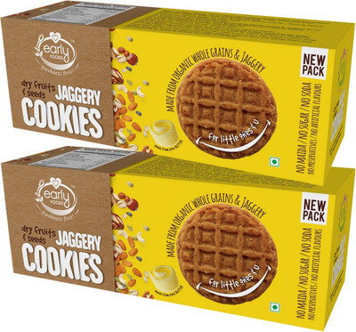 

Early Foods Pack of 2 - Organic Dry fruits and Seeds Jaggery Cookies 150g X 2 - Healthy Kids Snack(300 g, Pack of 2)