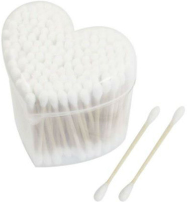 

Oneclickshopping Heart Shape Box Wooden Rod Double End White Cotton Buds 120pc(Pack of 120)