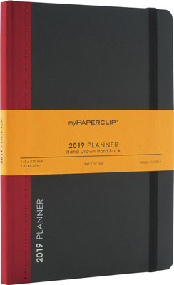 

Mypaperclip A5 Planner/Organizer(2019 Weekly Planner D2 Hand Drawn - Hard Back - 192 Pages A5 (5.83 x 8.27 inch) - Red, Red)