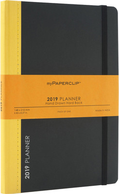 

Mypaperclip A5 Planner/Organizer(2019 Weekly Planner D2 Hand Drawn - Hard Back - 192 Pages A5 (5.83 x 8.27 inch) - Yellow, Yellow)