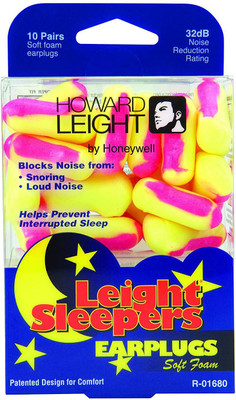 

Honeywell R-01680 Howard Leight Sleepers Earplugs, Cordless, Foam, Pink/Yellow, 10 Pairs Ear Plug(Multicolor)
