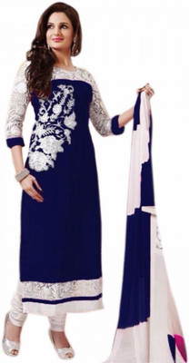 ZORO Georgette Embroidered Kurta & Churidar Material(Un-stitched) Flipkart