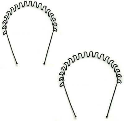 

shiviksha zig zag hair band set of two Hair Band(Black)