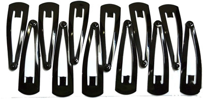 

Pooja Trendz 12 Pcs Tic Tac Black Color Hair Clip/Pin. Tic Tac Clip(Black)