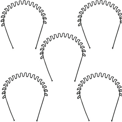 

shiviksha black metal zig zag hair band pack of five Hair Band(Black)