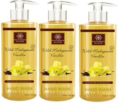 

November Bloom Wild Madagascar Vanilla Hand Wash Combo ( Large 515 ml each)(Pack of 3)(515 ml, Bottle, Pack of 3)