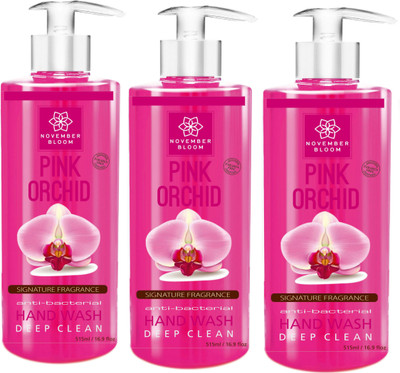

November Bloom Pink Orchid Hand Wash Combo ( Large 515 ml each)(Pack of 3)(515 ml, Bottle, Pack of 3)