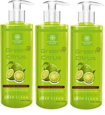 

November Bloom Green Citrus Hand Wash Combo ( Large 515 ml each)(Pack of 3)(515 ml, Bottle, Pack of 3)