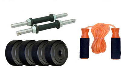 

FACTO POWER PAIR OF DUMBELL RODS ALONG WITH 4 WEIGHT PLATES AND BEARING ORANGE COLOR SKIPPING ROPE Gym & Fitness Kit