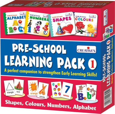 Tingoking Creative Education Pre-School Learning, Pack 1 (Shapes, Colours, Numbers and Alphabet)(Multicolor)
