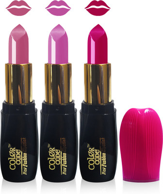 

Color Code new fashion lady matte lipstick cosmetics makeup combo set of 3(magenta pink l purple)