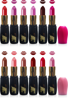 

Color Code new fashion lady matte lipstick cosmetics makeup combo set of 12(multicolor)
