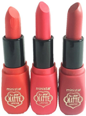 

Minister Super MATTE Lipstick Combo of 3(Red 108, Pink 109, Red 107)