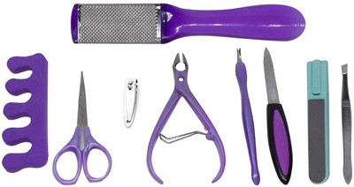

EKAN Manicure Pedicure Tool Kit, Set Of 9, Purple(70 g, Set of 9)
