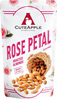

CUTEAPPLE Rose Petal Flavoured Roasted Almonds 150g Almonds(150 g, Pouch)