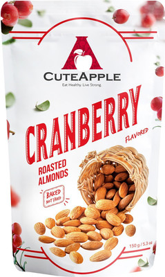 

CUTEAPPLE Cranberry Flavoured Roasted Almonds 150g Almonds(150 g, Pouch)