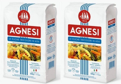 

Agnesi Le Eliche Tricolori N.656 (Pack of 2) Macaroni Pasta(Pack of 2, 500 g)