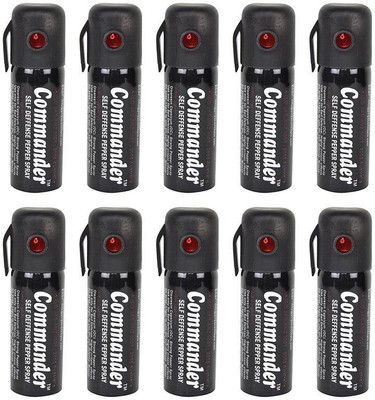 

Commander Ladies Guardian Self Defence Women Safety upto 10 feet Range Dispensable Combo Pack of 10 Pepper Stream Spray