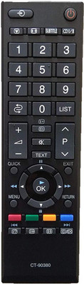 LipiWorld CT-90380 LCD LED TV Universal Remote Compatible with LED LCD Toshiba Remote Controller(Black)