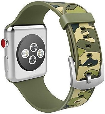 

CELLFATHER Silicone Starp band For 38mm iWatch Series 1 2 3 (Camouflage Green) Smart Watch Strap(Green)