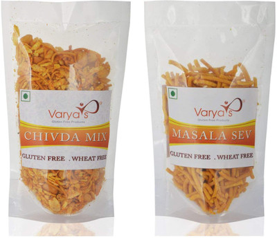 

Varya's Gluten Free Chivda & Masala Sev Combo(250 g, Pack of 2)
