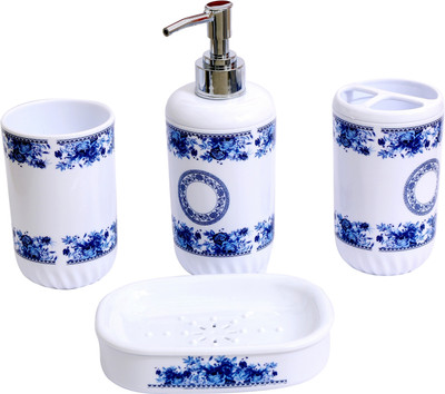 

AKR Abs Plastic High Quality Unbreakable Soap Dispenser Set(set Of 4)WHITE(White, Blue), Blue;white