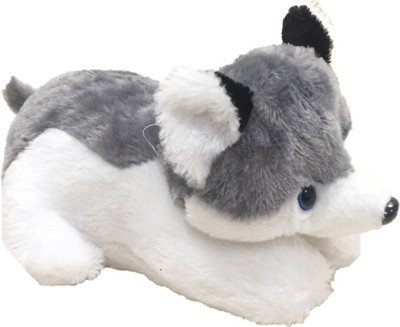 

CREATIVEVILLA CUTE GREY DOG STUFFED PLUSH SOFT TOY - 26 cm(Multicolor)