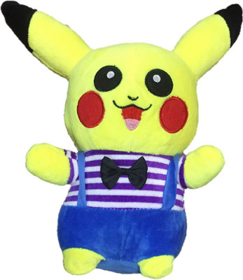 

CREATIVEVILLA CUTE PURPLE-BLUE TSHIRT POKEMON PIKACHU STUFFED PLUSH SOFT TOY - 21 cm(Multicolor)