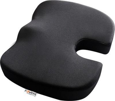 

FOVERA Comfort Non-Slip Orthopedic Coccyx Seat Cushion – For Tailbone & Sciatica Pain Relief (For Below 80kg WT) Thigh Support (M, Black)