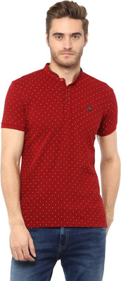 mufti-polka-print-men-henley-maroon-t-shirt